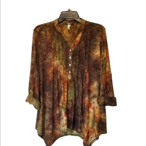 🔥Plus Size  Asymmetrical 3/4 Sleeve Blouse Size 1X